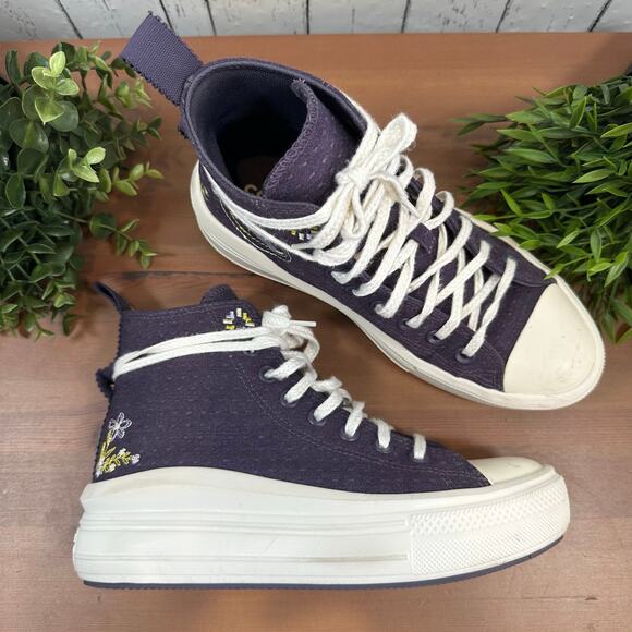 Converse Chuck Taylor All Star Move Platform High Autumn Embroidery Shoes Size 8 - Picture 1 of 9